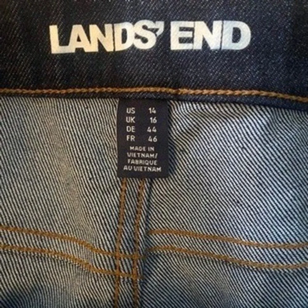 Lands‎ End Womens Jeans Dark Wash Straight Leg Size 14